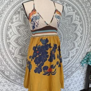 Anthropologie Boho Cross Back Tie Dtess